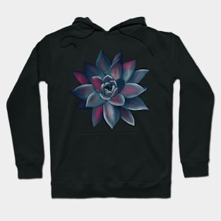 Colorful Succulent - Magenta and Gray Blue Hoodie